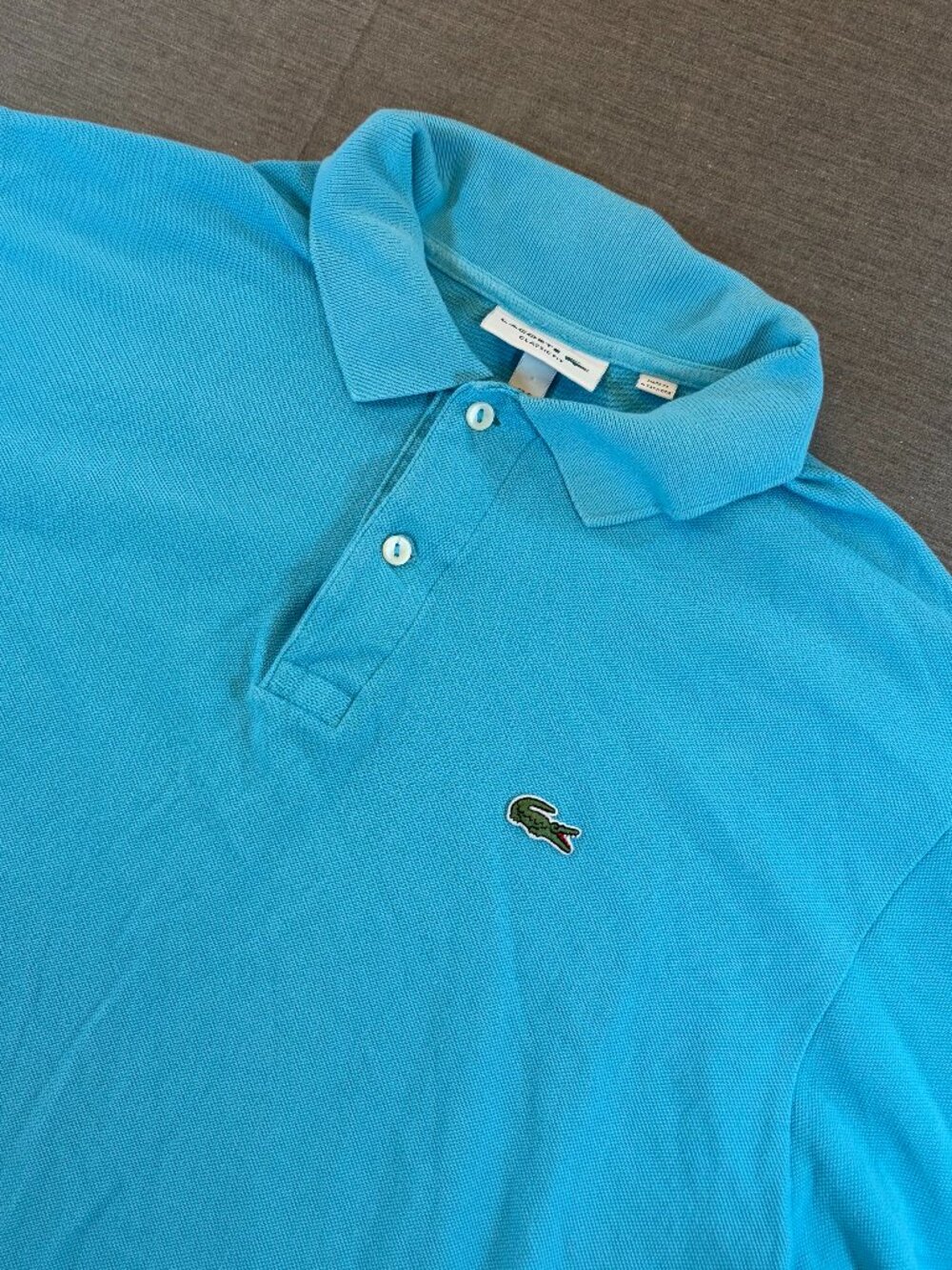Lacoste Men's Classic Fit Pique Polo Shirt Teal Blue US XL FR 6 Crocodile Golf